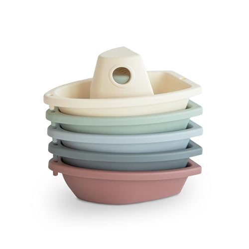 Mushie Stackable Bath Boats Toy