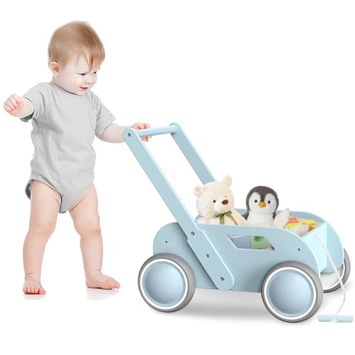 Wooden Baby Walker - High Quality Material and Anti-Tipping Structure