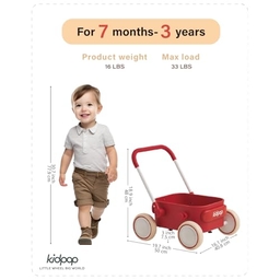PULA Baby Push Walker with Wheels Toddler Wagon - Small Image