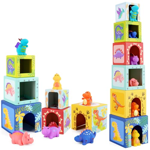KMTJT Dinosaur Sorting and Stacking Toys Blocks