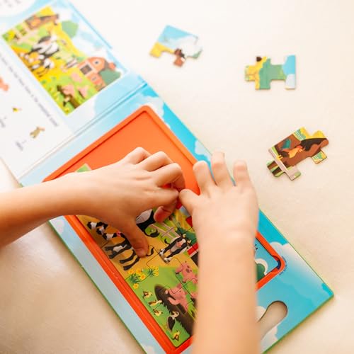 Melissa & Doug Take-Along Magnetic Jigsaw Puzzles Travel Toy On the Farm