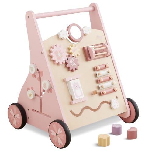 Beright Wooden Baby Walker Push and Pull Learning Activity Walker