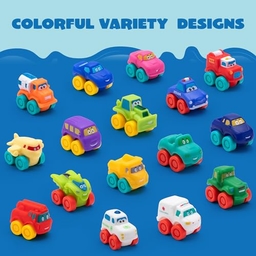 JOYIN Cartoon Cars Soft Rubber Toy Car Set