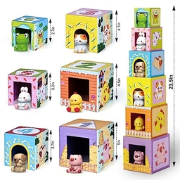 Small image of ShyLizard Toddler Farm Animal Sorting and Stacking Toys