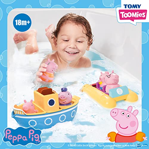 TOMY Toomies Peppa Pig Bath Toys - Peppa’s Boat Adventure Bath Toy Set