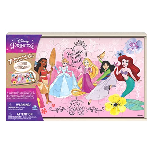 Disney Princess, 7 Wood Puzzles Jigsaw Bundle