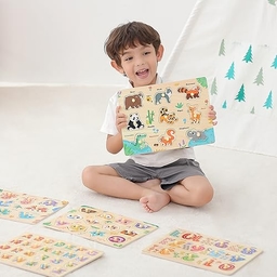 GRINNNIE Wooden Puzzles for Toddlers