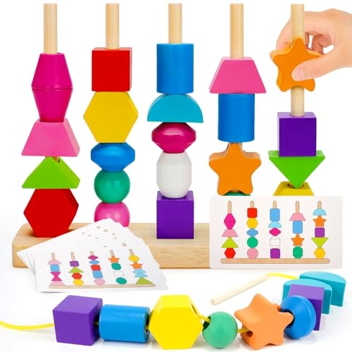 Montessori Wooden Beads Sequencing Toy Set
