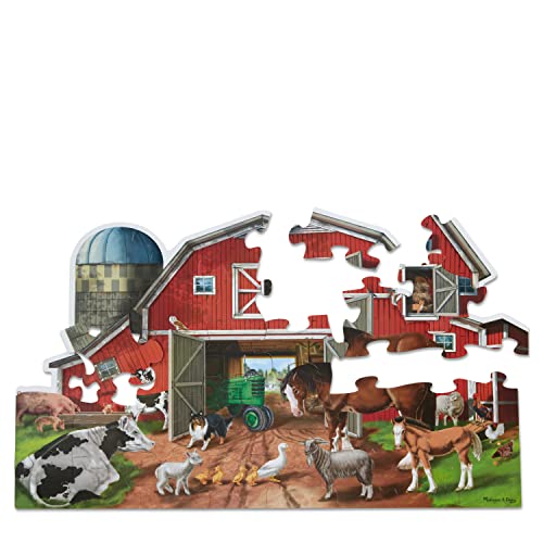 Melissa & Doug Busy Barn Shaped Jumbo Jigsaw Floor Puzzle