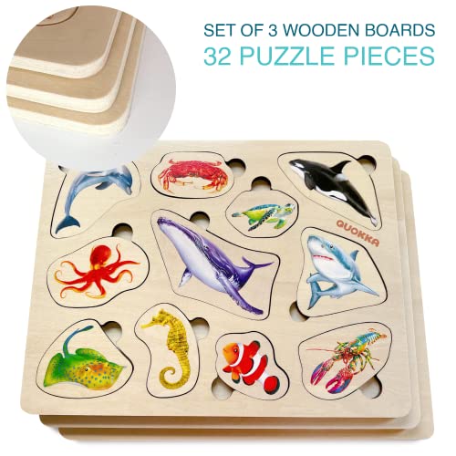 QUOKKA Wooden Puzzles for Toddlers