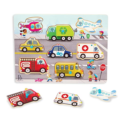 B. toys- Peek & Explore - Vehicles- Wooden Peg Puzzle