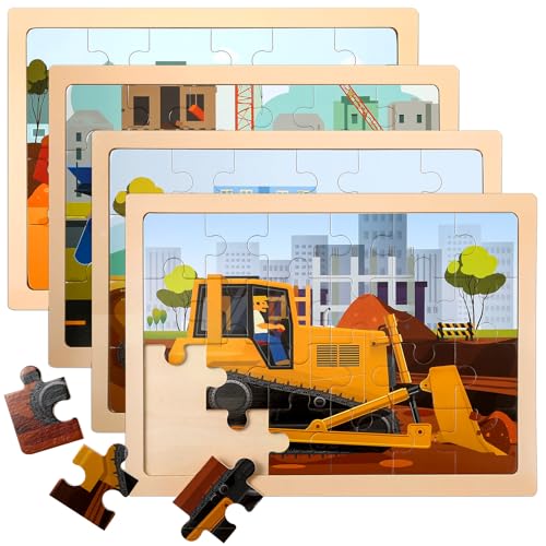 Wooden Vehicle Puzzles for Kids Age 3 4 5 Year Old