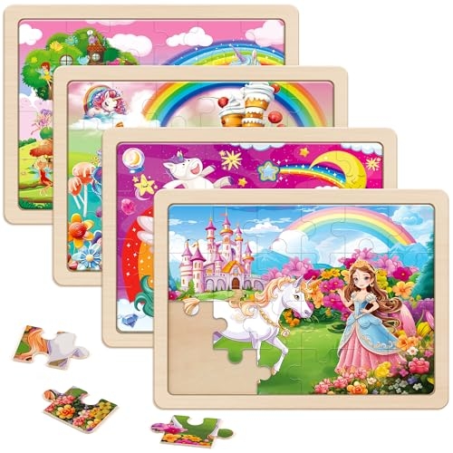 SYNARRY Large Unicorn Princess Fairy Wooden Puzzles