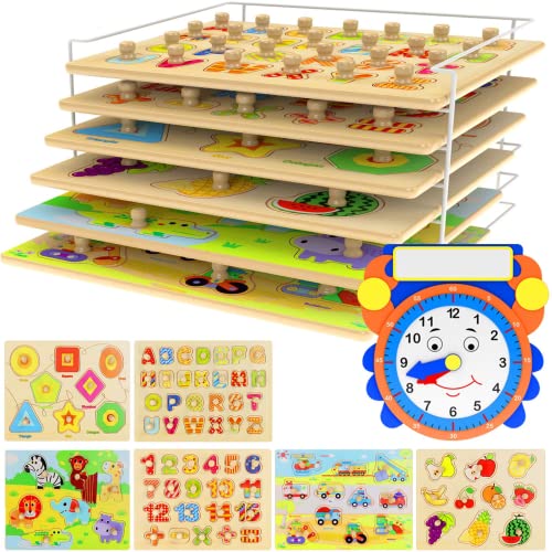 Premium Puzzles for Toddlers and Rack Set