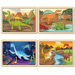 SYNARRY Large Dinosaur Wooden Puzzles for Kids