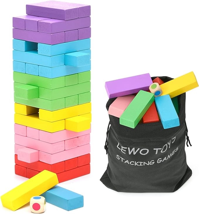 Lewo Wooden Rainbow Stacking Game
