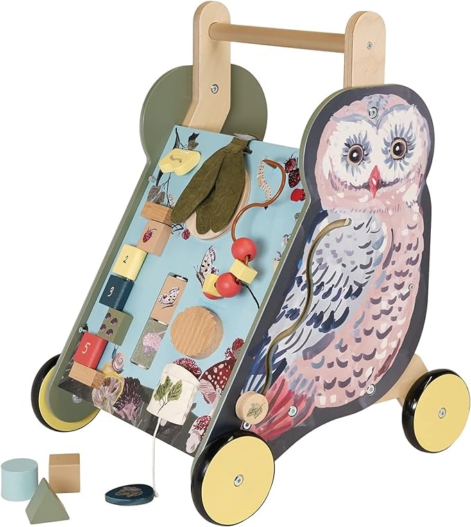 Manhattan Toy Wildwoods Owl Wooden Push Cart